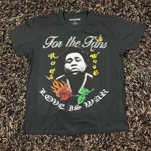Rod Wave For The Fans Love is War Black Tee T Shirt Mens‎ Sz L New
